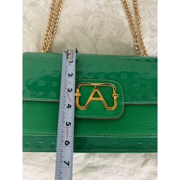 NWOT Arcadia Gianna Green Embossed Patent Leather, made in Italy. - Picture 9 of 12
